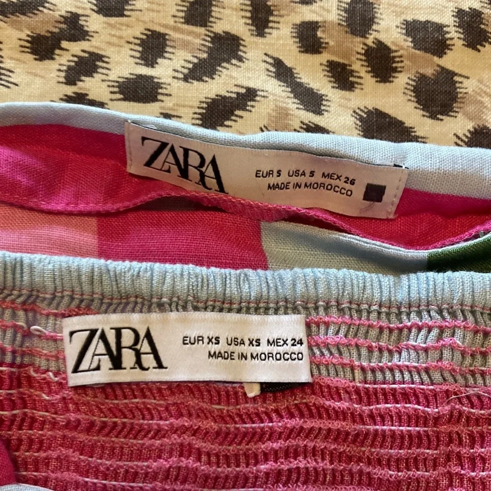 Zara Pink green linen skirt set - Picture 2 of 5